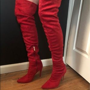 Sexy red high boots
